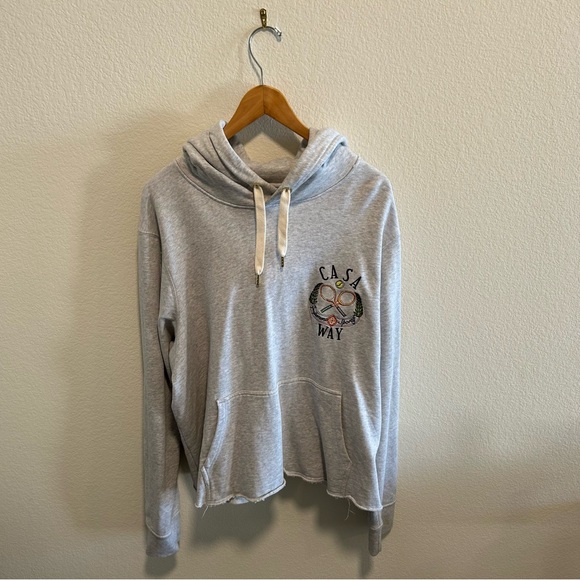 Casablanca cropped heavyweight tennis crest boxy hoodie